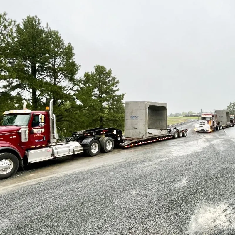 Box culvert precast solution being delivered to Luck Stone.